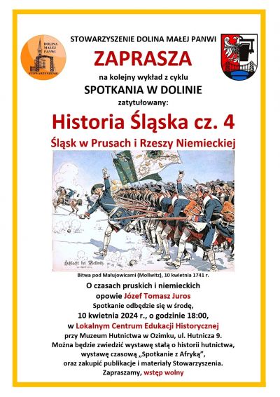 Wykład z cyklu SPOTKANIA W DOLINIE - Historia Śląska cz. 4 - Śląsk w Prusach i Rzeszy Niemieckiej